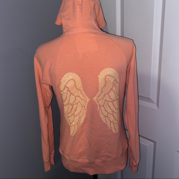 PINK Victoria's Secret Tops - PINK Victoria’s Secret Sequin Angel Wings Hoodie